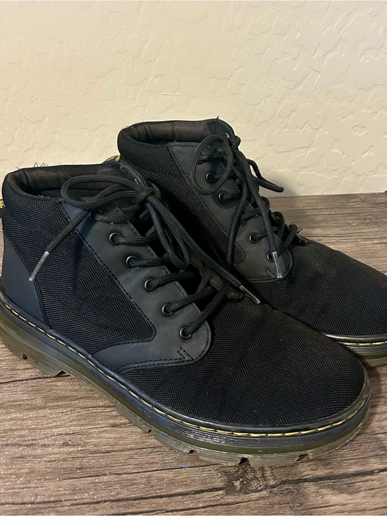Dr. Martens Bonny Boot Black Lace-Up Nylon & Leather Ankle Boots